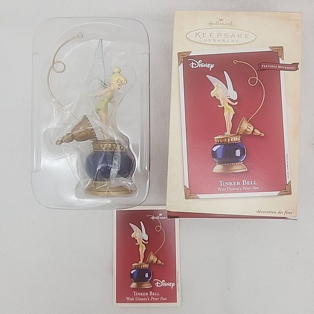 Ornament TINKER BELL Fairies DISNEY PETER PAN Hallmark Christmas 2002 QXD4943